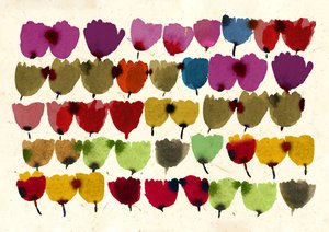 Cuarenta y cinco tulipanes, 2023 (acuarela) de Jenny Frean