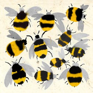 ABEJAS DE COLOR, 2022 (acuarela) de Jenny Frean