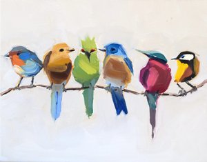 Pájaros en una rama de Jenny Westenhofer