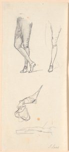 Estudios de piernas y brazos para el retrato de Federico VI de Jens Juel