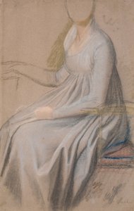 Estudio de vestuario para el retrato de la condesa Agnete Marie Rosencrone de Jens Juel