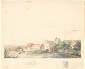 Iglesia de Herlufsholm junto al río Suså de Jens Juel