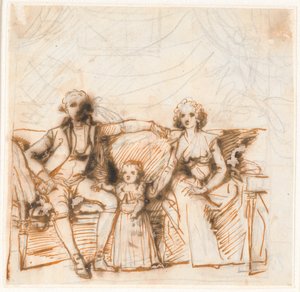 Boceto de composición para el cuadro de la familia Anker de Jens Juel