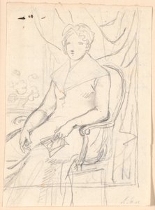 Boceto compositivo para el retrato de la condesa Anna Joachima Danneskiold-Laurvig, nacida Ahlefeldt, a los 74 años de Jens Juel