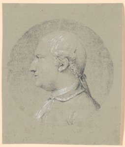Retrato de hombre, inscrito en un círculo, perfil hacia la izquierda de Jens Juel