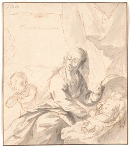 María con el niño Jesús en la cuna y Juan