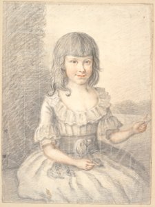 Retrato de una niña con un perro