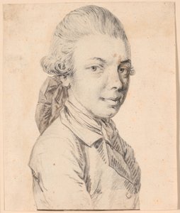 Autorretrato de joven. Retrato de busto en tres cuartos de perfil hacia la derecha de Jens Juel