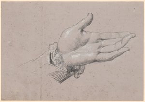 Estudio de una mano izquierda, utilizada en el retrato de cuerpo entero de Federico VI como Príncipe Heredero de 1786 en Amalienborg de Jens Juel
