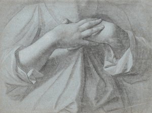 Estudio de un par de manos, cruzadas sobre el pecho de Jens Juel