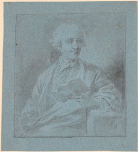 Estudio para un retrato de un joven sentado con un papel en la mano. Medio cuerpo de frente