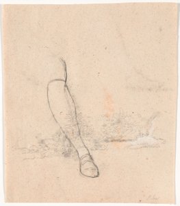 Estudios de plantas junto a un arroyo y pierna derecha para el retrato del embajador Jean-Armand Tronchin sentado al aire libre de Jens Juel