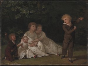 Los cinco hijos del artista en un jardín. Estudio