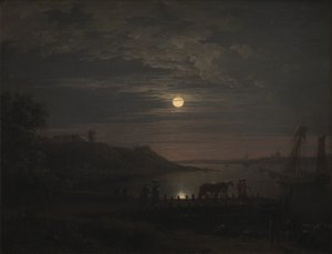 El cruce sobre el Pequeño Belt en Snoghøj. Salida de la luna de Jens Juel