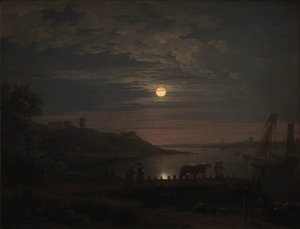 El cruce sobre el Pequeño Belt en Snoghøj. Salida de la luna de Jens Juel