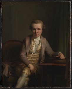 El grabador Johann Friderich Clemens en su mesa de trabajo