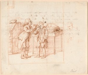 Boceto para ilustración de la obra de teatro de P.A. Heiberg "De Vonner og de Vanner" de Jens Juel