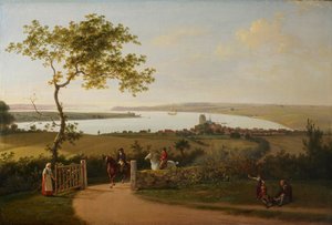 Vista del Pequeño Belt desde una colina cerca de Middelfart de Jens Juel