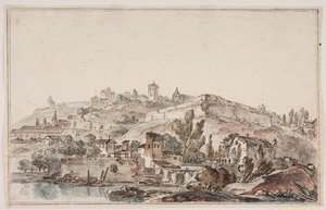 Perspectiva romana con muralla y iglesias de Jens Petersen Lund