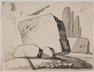 Fragmentos de ruinas y cipreses de Jens Petersen Lund