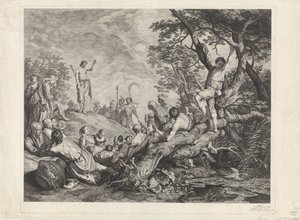 Juan el Bautista predica en el desierto de Jeremias Falck