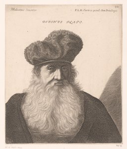 Retrato de Platón Divino Platón. (título en el objeto) Bustos de filósofos y reyes (título de serie) de Jerôme David (attributed to)