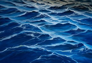 Mar azul, 2020 (témpera sobre papel) de Jerome Glomaud