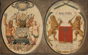 Las armas de la Compañía Holandesa de las Indias Orientales y de la ciudad de Batavia de Jeronimus Becx (II)