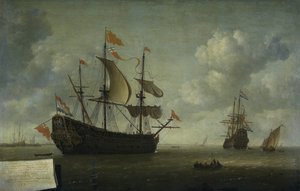 La llegada del Royal Charles
La llegada del buque insignia inglés "Royal Charles" a Hellevoetsluis, capturado durante la incursión holandesa en el Medway, en junio de 1667 de Jeronymus van Diest (II)