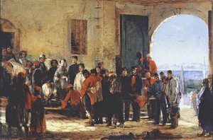 La Guerra de Crimea: la enfermera Florence Nightingale en el Hospital de Scutari en Turquía, 1856 de Jerry Barrett