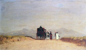 Parada de viajeros en la Campagna Romana, c.1868