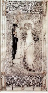 Ociosidad, de "El romanticismo de la rosa" de Chaucer (c.1342-1400) (tinta y pintura dorada sobre vitela)
