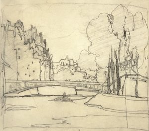 Ilustración para "El libro de los puentes", c.1911 (tinta sobre papel)