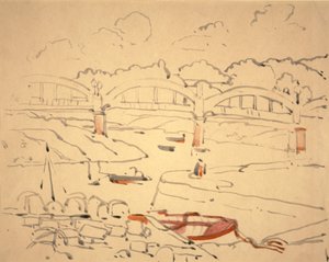 Ilustración para "The Book of Bridges", c.1911 (acuarela y tinta sobre papel) de Jessie Marion King
