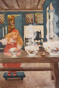 Ricitos de oro o los tres osos (litografía en color) de Jessie Willcox Smith
