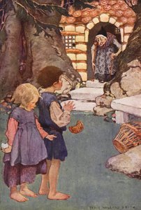 Hansel y Grettel (litografía en color)