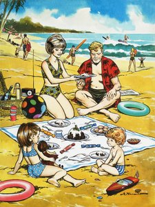 Picnic navideño en la playa de Jesus Blasco