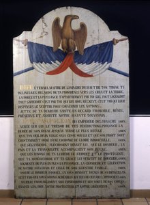 Inscripción en madera: oración judía en francés para el Emperador Napoleón III. Alsacia, siglo XIX de Jewish School