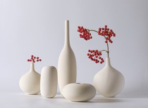Jarrones de cerámica con bayas rojas de Jia Chen