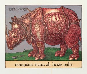 Red Rhino, 2007 (xilografía) de Jim Monson