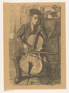George Bacot tocando el violonchelo