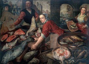 Mercado de pescado. 1570 de Joachim Beuckelaer