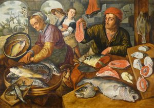 Francés: Le Marché aux poissons Mercado del pescado de Joachim Beuckelaer