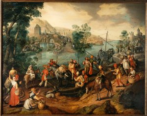 La huida a Egipto, 1563 de Joachim Beuckelaer