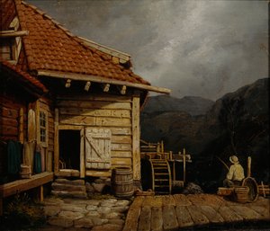 Molino de Svartediket (óleo sobre lienzo) de Joachim Frich