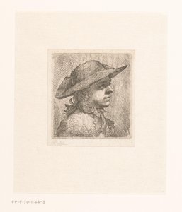 retrato, de, un, joven, con, un, sombrero de Joachim Martin Falbe (attributed to)