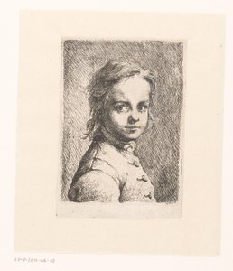 Retrato de un niño desconocido de Joachim Martin Falbe (attributed to)