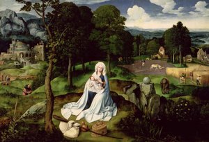 Descanso en la huida a Egipto de Joachim Patenier