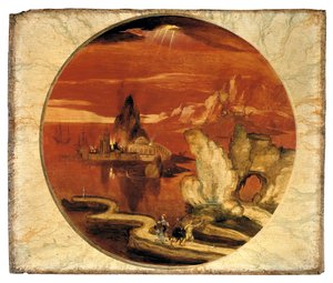 Sodoma y Gomorra en llamas (óleo sobre tabla) de Joachim Patenier