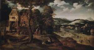 Paisaje con la huida a Egipto de Joachim Patinir